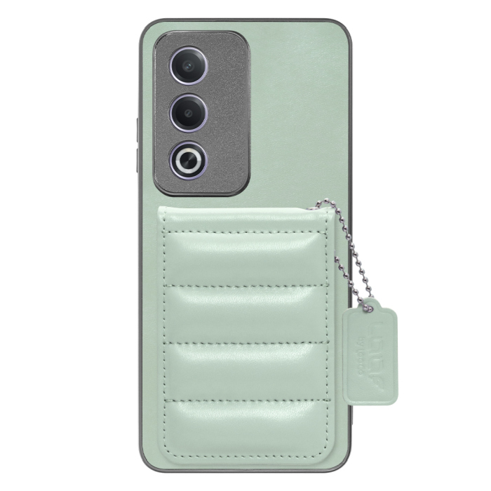 [ LOOF SWEET-SHELL CARD ] OPPO A3 5G CPH2639 スマホケース キルティング加工のカードケース付き マグネット内蔵 カード収納 本革 レザータグ＆チェーン付き パステルカラー [ OPPO A3 5G ]