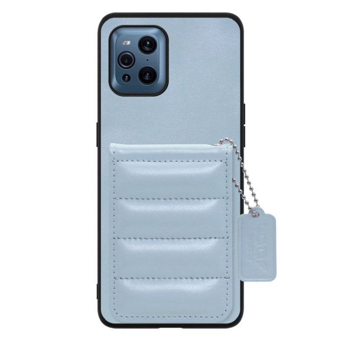 [ LOOF SWEET-SHELL CARD ] OPPO Find X3 Pro OPG03 findx3pro x3pro findx3 スマホケース キルティング加工のカードケース付き マグネット内蔵 カード収納 本革 レザータグ＆チェーン付き パステルカラー [ OPPO Find X3 Pro ]