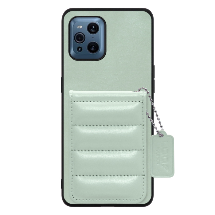 [ LOOF SWEET-SHELL CARD ] OPPO Find X3 Pro OPG03 findx3pro x3pro findx3 スマホケース キルティング加工のカードケース付き マグネット内蔵 カード収納 本革 レザータグ＆チェーン付き パステルカラー [ OPPO Find X3 Pro ]