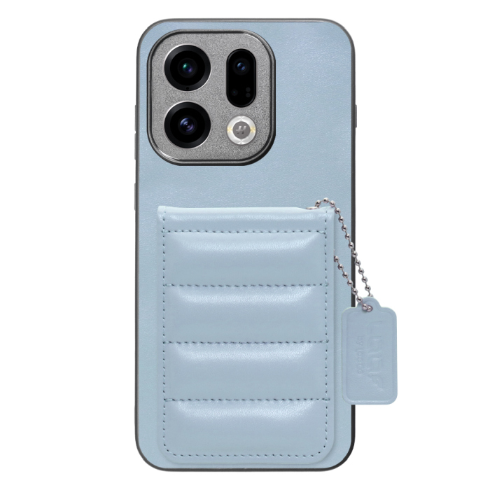 [ LOOF SWEET-SHELL CARD ] OPPO Find X9 OPG07 CPH2797 スマホケース キルティング加工のカードケース付き マグネット内蔵 カード収納 本革 レザータグ＆チェーン付き パステルカラー [ OPPO Find X9 ]