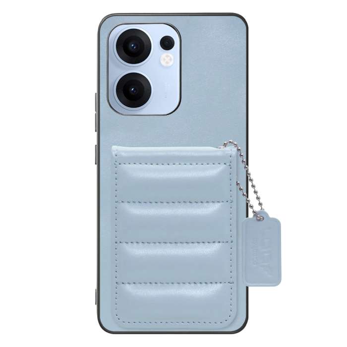 [ LOOF SWEET-SHELL CARD ] OPPO Reno13 A  スマホケース キルティング加工のカードケース付き マグネット内蔵 カード収納 本革 レザータグ＆チェーン付き パステルカラー [ OPPO Reno13 A ]