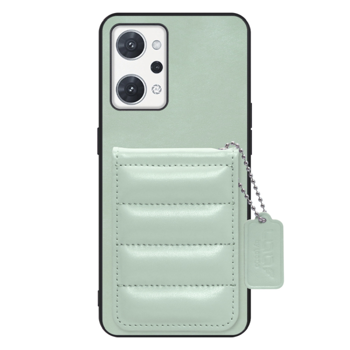 [ LOOF SWEET-SHELL CARD ] OPPO Reno7 A / Reno9 A OPG04 / CPH2523 reno7a reno 7a reno9a reno 9a スマホケース キルティング加工のカードケース付き マグネット内蔵 カード収納 本革 レザータグ＆チェーン付き パステルカラー [ OPPO Reno7 A / Reno9 A ]