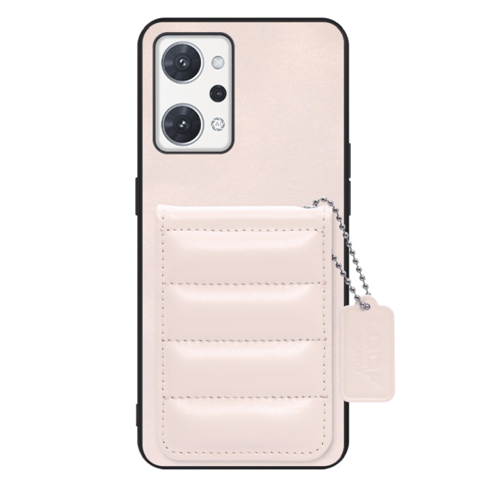 [ LOOF SWEET-SHELL CARD ] OPPO Reno7 A / Reno9 A OPG04 / CPH2523 reno7a reno 7a reno9a reno 9a スマホケース キルティング加工のカードケース付き マグネット内蔵 カード収納 本革 レザータグ＆チェーン付き パステルカラー [ OPPO Reno7 A / Reno9 A ]