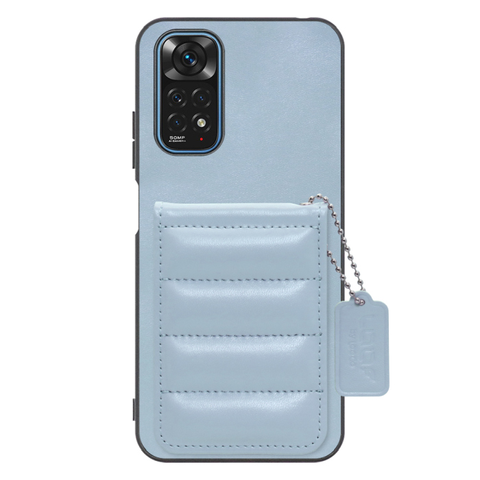 [ LOOF SWEET-SHELL CARD ] Xiaomi Redmi Note 11 redminote11 note11 スマホケース キルティング加工のカードケース付き マグネット内蔵 カード収納 本革 レザータグ＆チェーン付き パステルカラー [ Redmi Note 11 ]