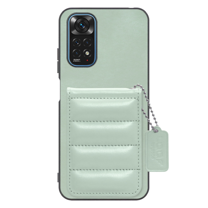 [ LOOF SWEET-SHELL CARD ] Xiaomi Redmi Note 11 redminote11 note11 スマホケース キルティング加工のカードケース付き マグネット内蔵 カード収納 本革 レザータグ＆チェーン付き パステルカラー [ Redmi Note 11 ]