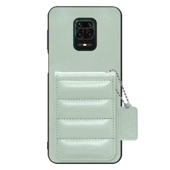 [ LOOF SWEET-SHELL CARD ] Xiaomi Redmi Note 9S redminote9s note9S redminote スマホケース キルティング加工のカードケース付き マグネット内蔵 カード収納 本革 レザータグ＆チェーン付き パステルカラー [ Redmi Note 9S ]