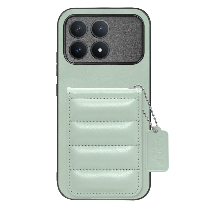 [ LOOF SWEET-SHELL CARD ] POCO F8 Pro Xiaomi スマホケース キルティング加工のカードケース付き マグネット内蔵 カード収納 本革 レザータグ＆チェーン付き パステルカラー [ POCO F8 Pro ]