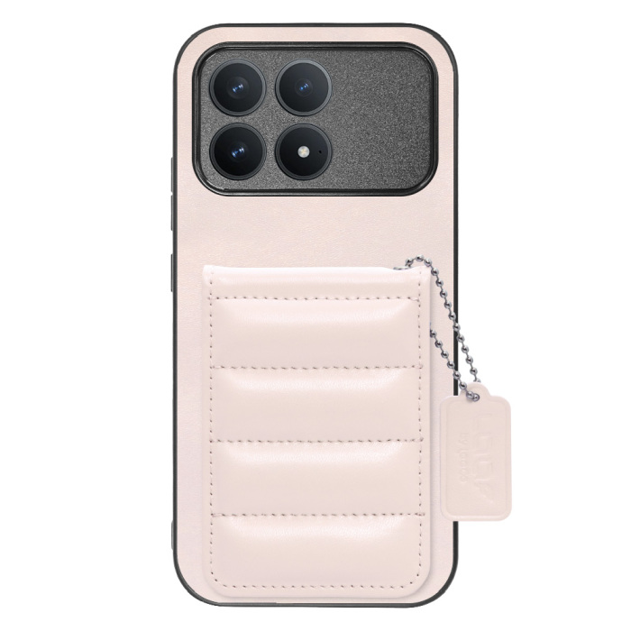 [ LOOF SWEET-SHELL CARD ] POCO F8 Pro Xiaomi スマホケース キルティング加工のカードケース付き マグネット内蔵 カード収納 本革 レザータグ＆チェーン付き パステルカラー [ POCO F8 Pro ]