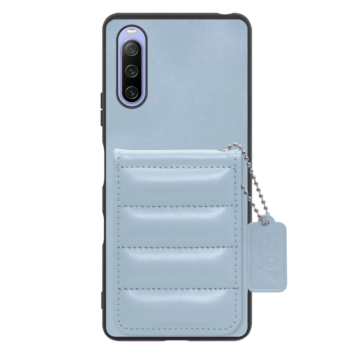 [ LOOF SWEET-SHELL CARD ] Xperia 10 III /  10 III Lite Xperia10III 10III xperia10 スマホケース キルティング加工のカードケース付き マグネット内蔵 カード収納 本革 レザータグ＆チェーン付き パステルカラー [ Xperia 10 III / Lite ]