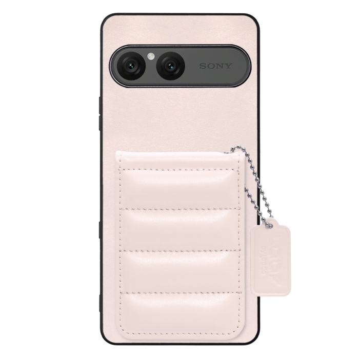 [ LOOF SWEET-SHELL CARD ] Xperia 10 VII エクスペリア XQ-FE44 スマホケース キルティング加工のカードケース付き マグネット内蔵 カード収納 本革 レザータグ＆チェーン付き パステルカラー [ Xperia 10 VII 用 ]