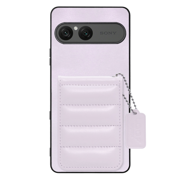 [ LOOF SWEET-SHELL CARD ] Xperia 10 VII エクスペリア XQ-FE44 スマホケース キルティング加工のカードケース付き マグネット内蔵 カード収納 本革 レザータグ＆チェーン付き パステルカラー [ Xperia 10 VII 用 ]