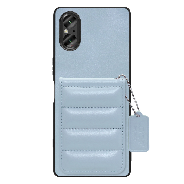 [ LOOF SWEET-SHELL CARD ] Xperia 5 V SO-53D / SOG12 5V Xperia5V スマホケース キルティング加工のカードケース付き マグネット内蔵 カード収納 本革 レザータグ＆チェーン付き パステルカラー [ Xperia 5 V ]