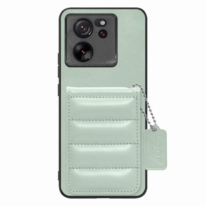 [ LOOF SWEET-SHELL CARD ] Xiaomi 13T / 13T Pro XIG04 13 T 13TPro スマホケース キルティング加工のカードケース付き マグネット内蔵 カード収納 本革 レザータグ＆チェーン付き パステルカラー [ Xiaomi 13T / 13T Pro ]