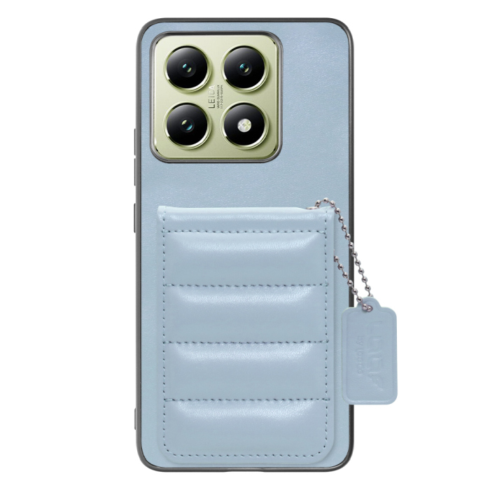 [ LOOF SWEET-SHELL CARD ] Xiaomi 14T XIG06 スマホケース キルティング加工のカードケース付き マグネット内蔵 カード収納 本革 レザータグ＆チェーン付き パステルカラー [ Xiaomi 14T ]