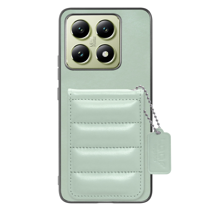 [ LOOF SWEET-SHELL CARD ] Xiaomi 14T XIG06 スマホケース キルティング加工のカードケース付き マグネット内蔵 カード収納 本革 レザータグ＆チェーン付き パステルカラー [ Xiaomi 14T ]