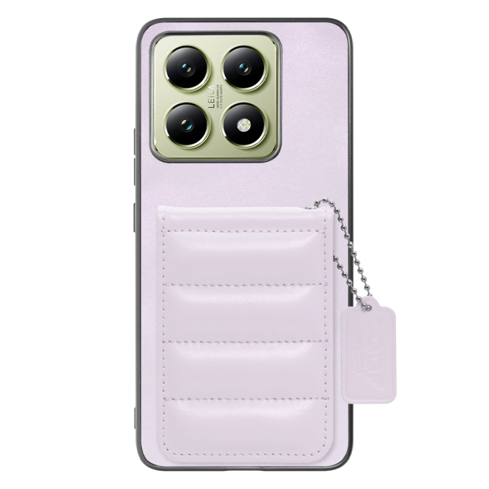 [ LOOF SWEET-SHELL CARD ] Xiaomi 14T XIG06 スマホケース キルティング加工のカードケース付き マグネット内蔵 カード収納 本革 レザータグ＆チェーン付き パステルカラー [ Xiaomi 14T ]