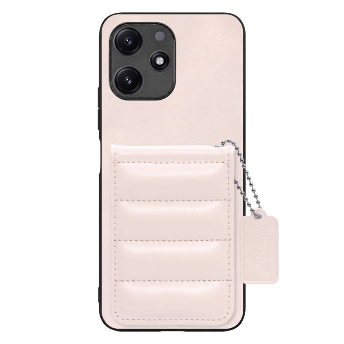 [ LOOF SWEET-SHELL CARD ] Xiaomi Redmi 12 5G XIG03 Redmi12 5G スマホケース キルティング加工のカードケース付き マグネット内蔵 カード収納 本革 レザータグ＆チェーン付き パステルカラー [ Xiaomi Redmi 12 5G ]