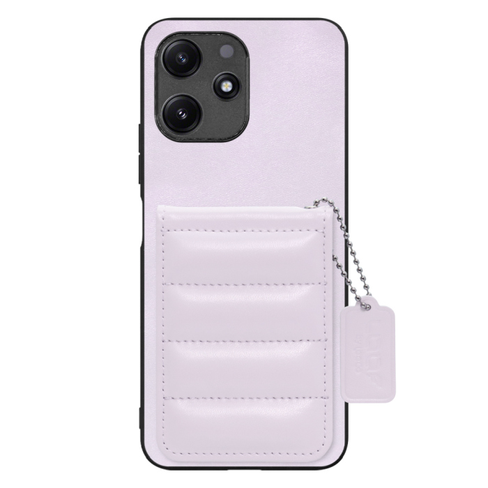 [ LOOF SWEET-SHELL CARD ] Xiaomi Redmi 12 5G XIG03 Redmi12 5G スマホケース キルティング加工のカードケース付き マグネット内蔵 カード収納 本革 レザータグ＆チェーン付き パステルカラー [ Xiaomi Redmi 12 5G ]