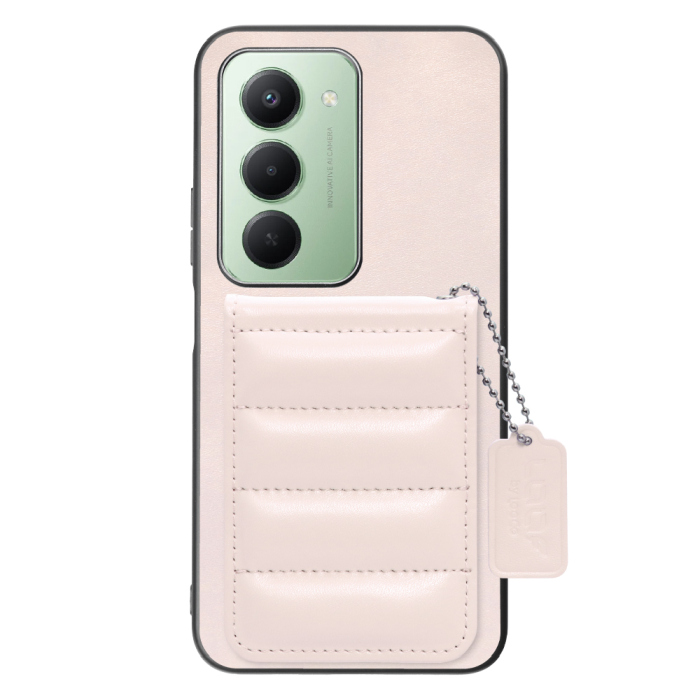 [ LOOF SWEET-SHELL CARD ] Xiaomi REDMI 15 5G  スマホケース キルティング加工のカードケース付き マグネット内蔵 カード収納 本革 レザータグ＆チェーン付き パステルカラー [ Xiaomi REDMI 15 5G ]