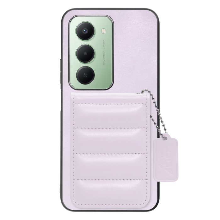 [ LOOF SWEET-SHELL CARD ] Xiaomi REDMI 15 5G  スマホケース キルティング加工のカードケース付き マグネット内蔵 カード収納 本革 レザータグ＆チェーン付き パステルカラー [ Xiaomi REDMI 15 5G ]