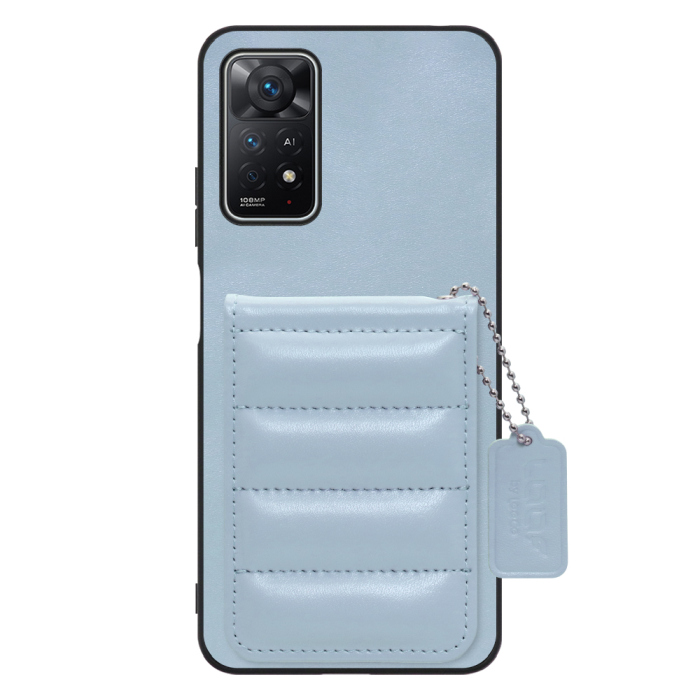 [ LOOF SWEET-SHELL CARD ] Xiaomi Redmi Note 11 Pro 5G redminote11pro5g note11pro 11pro スマホケース キルティング加工のカードケース付き マグネット内蔵 カード収納 本革 レザータグ＆チェーン付き パステルカラー [ Redmi Note 11 Pro 5G ]