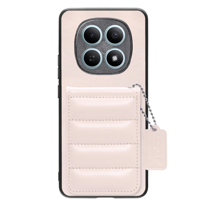 [ LOOF SWEET-SHELL CARD ] REDMI Note 15 5G Xiaomi 25098RA98G スマホケース キルティング加工のカードケース付き マグネット内蔵 カード収納 本革 レザータグ＆チェーン付き パステルカラー [ REDMI Note 15 5G ]