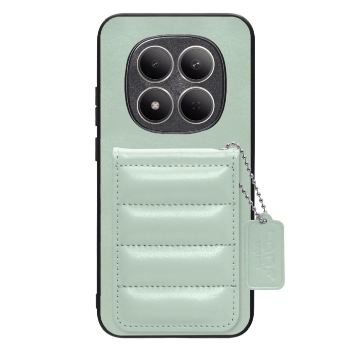 [ LOOF SWEET-SHELL CARD ] REDMI Note 15 Pro 5G Xiaomi スマホケース キルティング加工のカードケース付き マグネット内蔵 カード収納 本革 レザータグ＆チェーン付き パステルカラー [ REDMI Note 15 Pro 5G ]