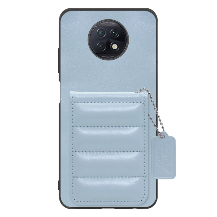 [ LOOF SWEET-SHELL CARD ] Xiaomi Redmi Note 9T redminote9t redminote note9t スマホケース キルティング加工のカードケース付き マグネット内蔵 カード収納 本革 レザータグ＆チェーン付き パステルカラー [ Redmi Note 9T ]