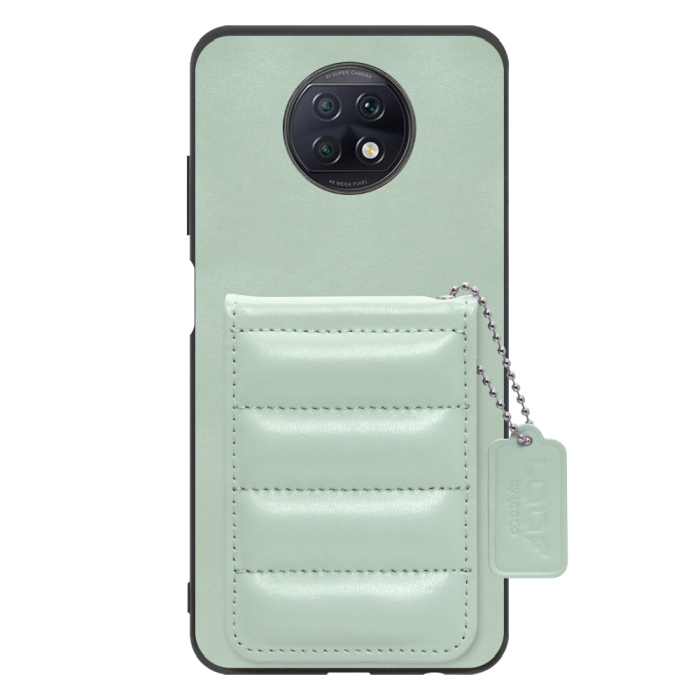 [ LOOF SWEET-SHELL CARD ] Xiaomi Redmi Note 9T redminote9t redminote note9t スマホケース キルティング加工のカードケース付き マグネット内蔵 カード収納 本革 レザータグ＆チェーン付き パステルカラー [ Redmi Note 9T ]