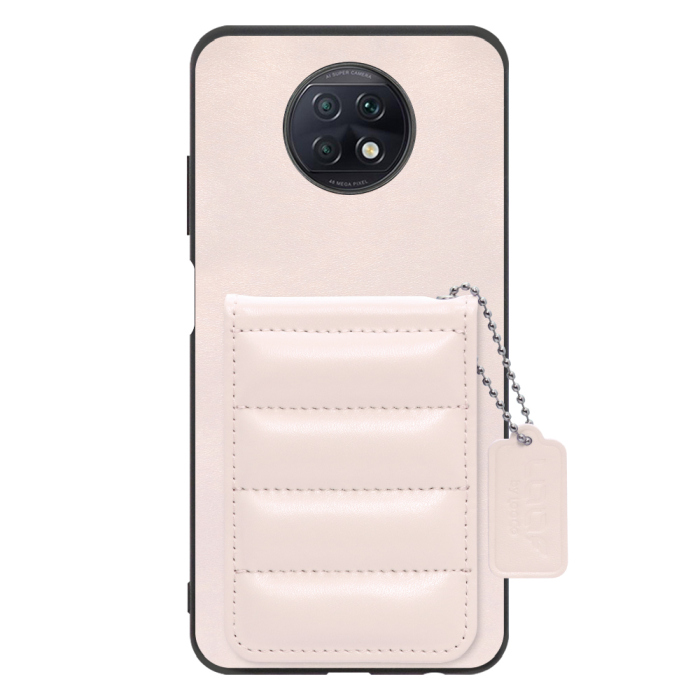 [ LOOF SWEET-SHELL CARD ] Xiaomi Redmi Note 9T redminote9t redminote note9t スマホケース キルティング加工のカードケース付き マグネット内蔵 カード収納 本革 レザータグ＆チェーン付き パステルカラー [ Redmi Note 9T ]