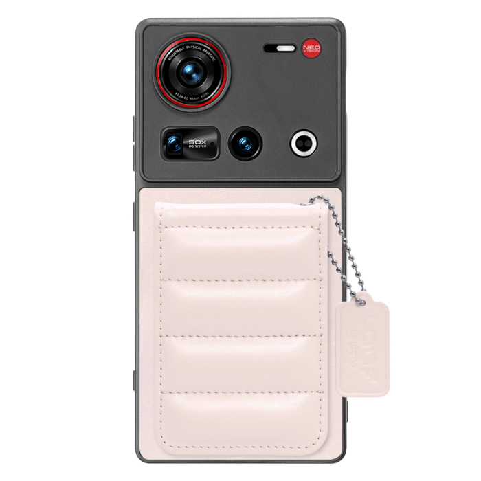 [ LOOF SWEET-SHELL CARD ] nubia Z70 Ultra ZTE スマホケース キルティング加工のカードケース付き マグネット内蔵 カード収納 本革 レザータグ＆チェーン付き パステルカラー [ nubia Z70 Ultra / Z70S Ultra ]