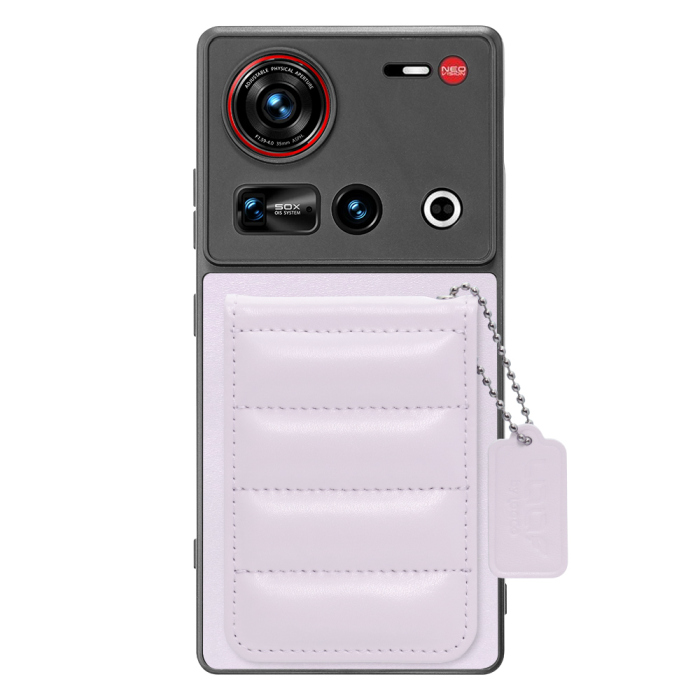 [ LOOF SWEET-SHELL CARD ] nubia Z70 Ultra ZTE スマホケース キルティング加工のカードケース付き マグネット内蔵 カード収納 本革 レザータグ＆チェーン付き パステルカラー [ nubia Z70 Ultra / Z70S Ultra ]