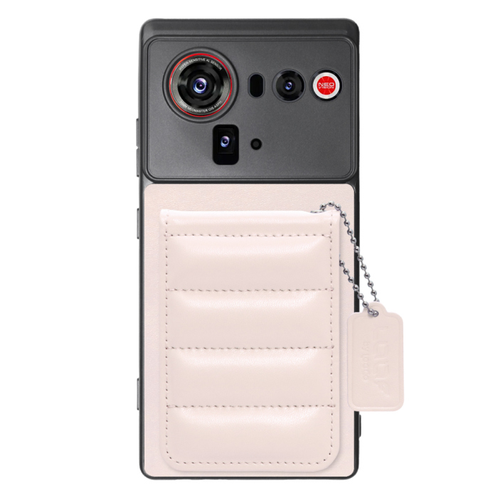 [ LOOF SWEET-SHELL CARD ] nubia Z80 Ultra NX741J スマホケース キルティング加工のカードケース付き マグネット内蔵 カード収納 本革 レザータグ＆チェーン付き パステルカラー [ nubia Z80 Ultra ]