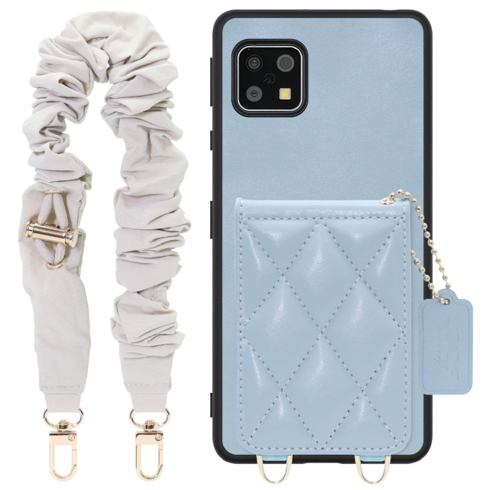 [ LOOF SWEET-SHELL SHUSHU ] AQUOS sense4 / sense4 lite / sense4 basic / sense5G / やさしいスマホ2 sense 4 4lite 4basic 5G sense4lite sense4basic スマホケース キルティング加工のカードケース付き シュシュストラップ付き マグネット内蔵 カード収納 本革 パステルカラー [ AQUOS sense4/4 lite/4 basic/sense5G/やさしいスマホ2 ]