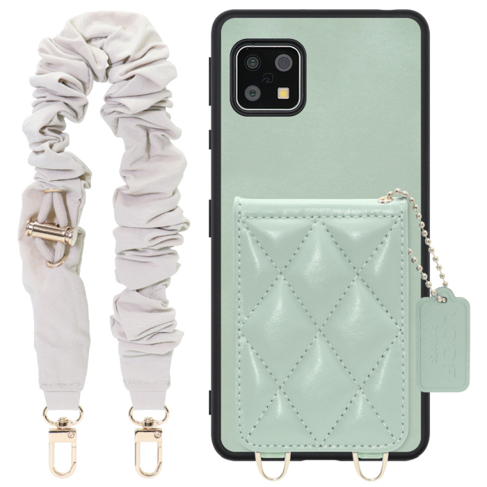 [ LOOF SWEET-SHELL SHUSHU ] AQUOS sense4 / sense4 lite / sense4 basic / sense5G / やさしいスマホ2 sense 4 4lite 4basic 5G sense4lite sense4basic スマホケース キルティング加工のカードケース付き シュシュストラップ付き マグネット内蔵 カード収納 本革 パステルカラー [ AQUOS sense4/4 lite/4 basic/sense5G/やさしいスマホ2 ]