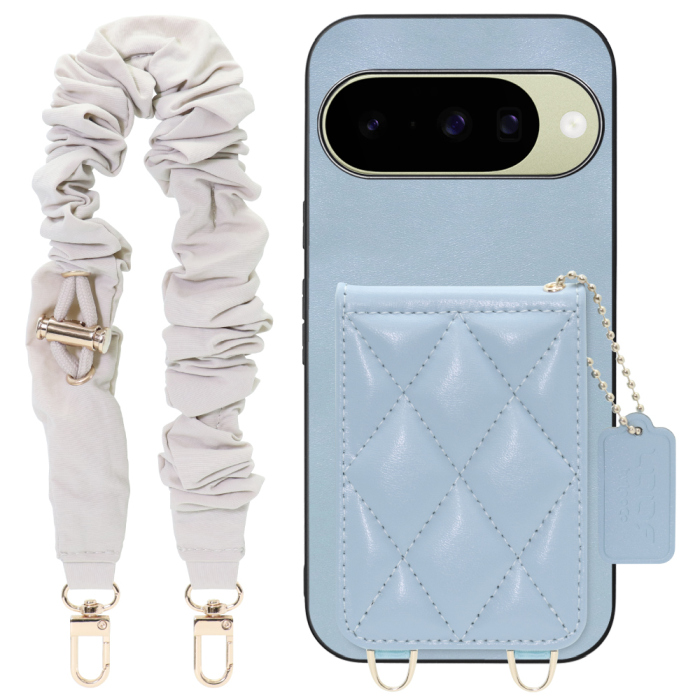 [ LOOF SWEET-SHELL SHUSHU ] Google Pixel 10 / 10 Pro Google Pixel10 Pixel10pro ピクセル10 ピクセル10プロ スマホケース キルティング加工のカードケース付き シュシュストラップ付き マグネット内蔵 カード収納 本革 パステルカラー [ Google Pixel 10 / 10 Pro ]