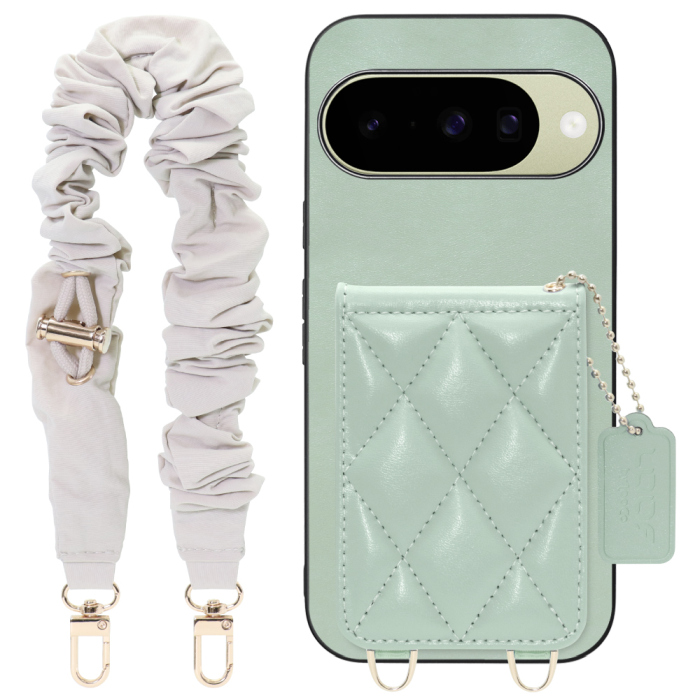 [ LOOF SWEET-SHELL SHUSHU ] Google Pixel 10 / 10 Pro Google Pixel10 Pixel10pro ピクセル10 ピクセル10プロ スマホケース キルティング加工のカードケース付き シュシュストラップ付き マグネット内蔵 カード収納 本革 パステルカラー [ Google Pixel 10 / 10 Pro ]