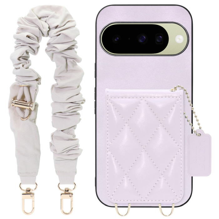 [ LOOF SWEET-SHELL SHUSHU ] Google Pixel 10 / 10 Pro Google Pixel10 Pixel10pro ピクセル10 ピクセル10プロ スマホケース キルティング加工のカードケース付き シュシュストラップ付き マグネット内蔵 カード収納 本革 パステルカラー [ Google Pixel 10 / 10 Pro ]