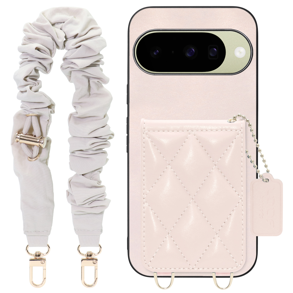 [ LOOF SWEET-SHELL SHUSHU ] Google Pixel 10 / 10 Pro Google Pixel10 Pixel10pro ピクセル10 ピクセル10プロ スマホケース キルティング加工のカードケース付き シュシュストラップ付き マグネット内蔵 カード収納 本革 パステルカラー [ Google Pixel 10 / 10 Pro ]