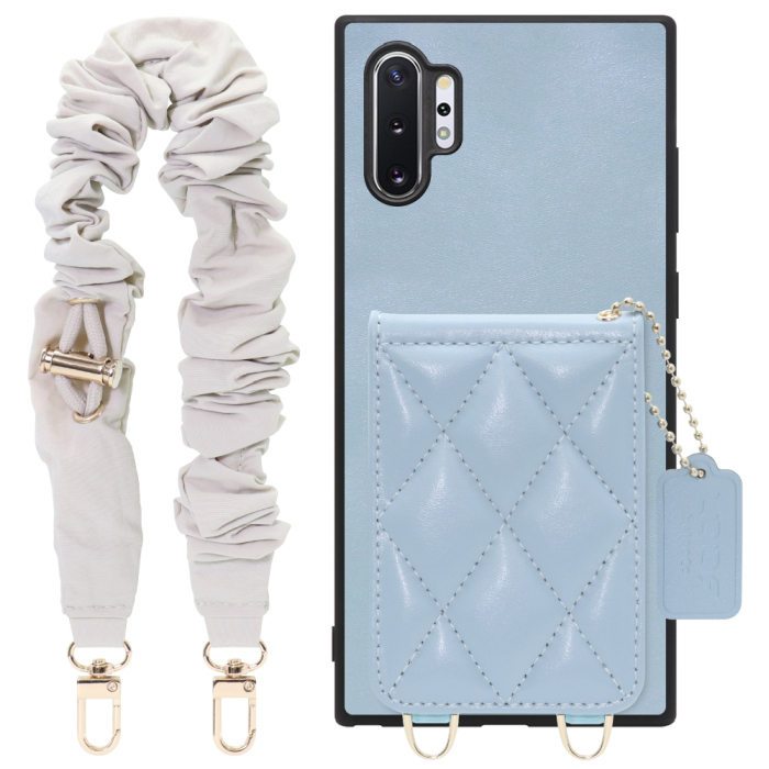 [ LOOF SWEET-SHELL SHUSHU ] Galaxy Note10+ SC-01M / SCV45 note10+ note10plus note10 plus スマホケース キルティング加工のカードケース付き シュシュストラップ付き マグネット内蔵 カード収納 本革 パステルカラー [ Galaxy Note10+ ]