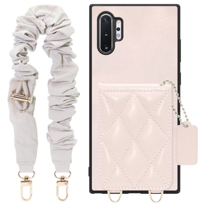 [ LOOF SWEET-SHELL SHUSHU ] Galaxy Note10+ SC-01M / SCV45 note10+ note10plus note10 plus スマホケース キルティング加工のカードケース付き シュシュストラップ付き マグネット内蔵 カード収納 本革 パステルカラー [ Galaxy Note10+ ]