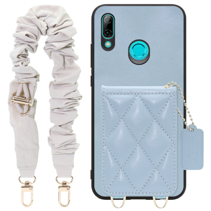 [ LOOF SWEET-SHELL SHUSHU ] HUAWEI nova lite 3 POT-LX2J novalite3 novalite 3 スマホケース キルティング加工のカードケース付き シュシュストラップ付き マグネット内蔵 カード収納 本革 パステルカラー [ HUAWEI nova lite 3 ]