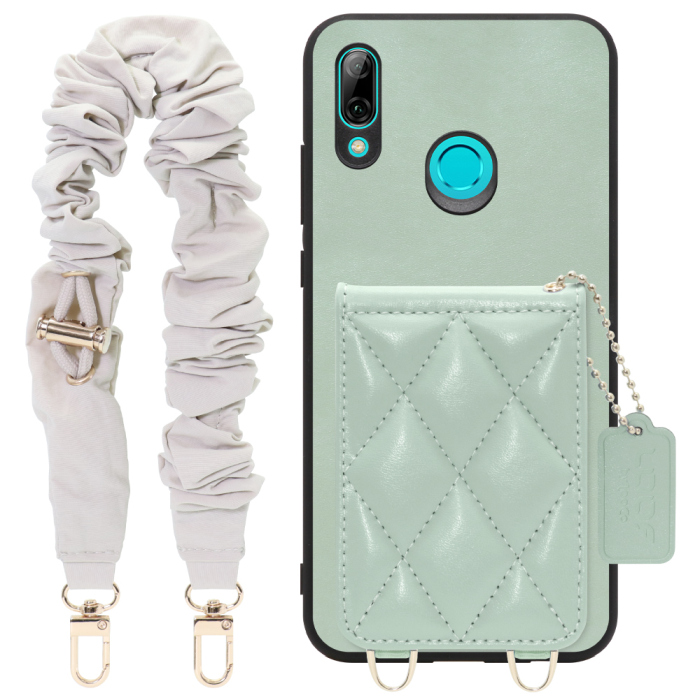 [ LOOF SWEET-SHELL SHUSHU ] HUAWEI nova lite 3 POT-LX2J novalite3 novalite 3 スマホケース キルティング加工のカードケース付き シュシュストラップ付き マグネット内蔵 カード収納 本革 パステルカラー [ HUAWEI nova lite 3 ]