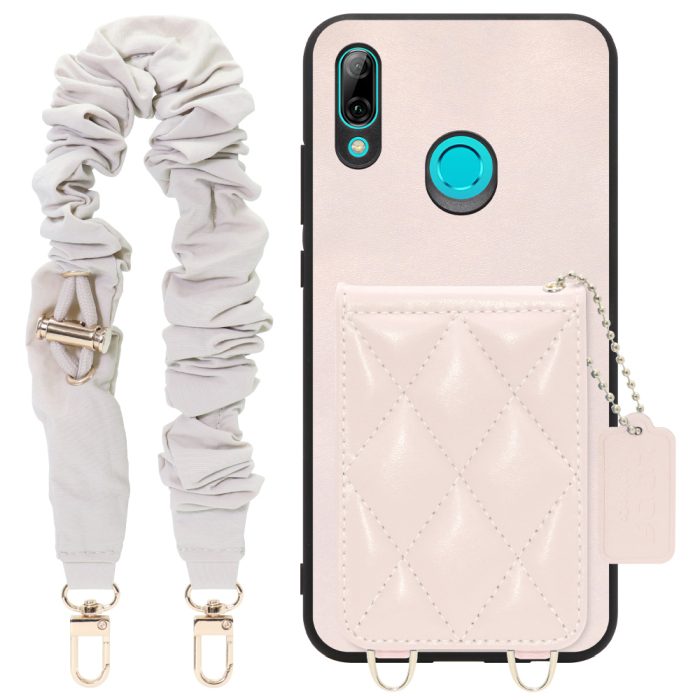 [ LOOF SWEET-SHELL SHUSHU ] HUAWEI nova lite 3 POT-LX2J novalite3 novalite 3 スマホケース キルティング加工のカードケース付き シュシュストラップ付き マグネット内蔵 カード収納 本革 パステルカラー [ HUAWEI nova lite 3 ]