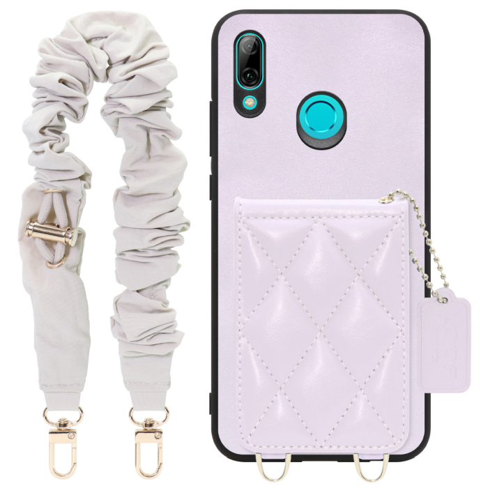 [ LOOF SWEET-SHELL SHUSHU ] HUAWEI nova lite 3 POT-LX2J novalite3 novalite 3 スマホケース キルティング加工のカードケース付き シュシュストラップ付き マグネット内蔵 カード収納 本革 パステルカラー [ HUAWEI nova lite 3 ]