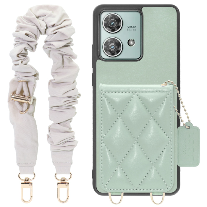 [ LOOF SWEET-SHELL SHUSHU ] motorola edge 40 neo motorola edge40neo スマホケース キルティング加工のカードケース付き シュシュストラップ付き マグネット内蔵 カード収納 本革 パステルカラー [ motorola edge 40 neo ]