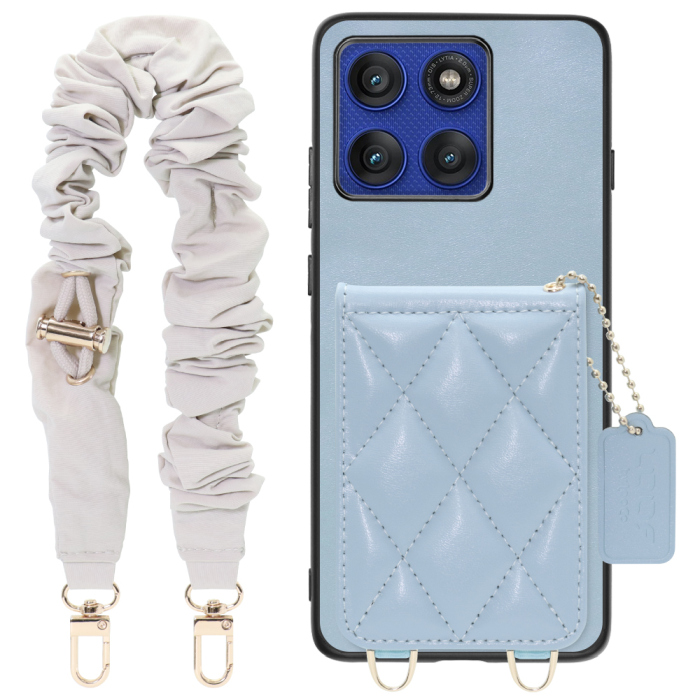 [ LOOF SWEET-SHELL SHUSHU ] motorola edge 60 pro / 60s pro  スマホケース キルティング加工のカードケース付き シュシュストラップ付き マグネット内蔵 カード収納 本革 パステルカラー [ motorola edge 60 pro / 60s pro ]