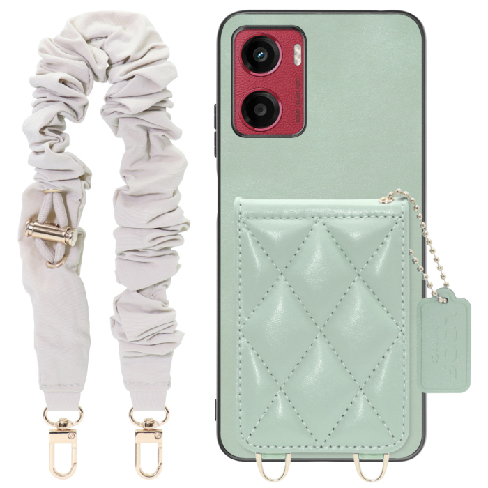 [ LOOF SWEET-SHELL SHUSHU ] moto g05 motorola スマホケース キルティング加工のカードケース付き シュシュストラップ付き マグネット内蔵 カード収納 本革 パステルカラー [ moto g05 ]