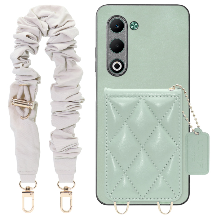 [ LOOF SWEET-SHELL SHUSHU ] OPPO A5 5G オッポ CPH2735 スマホケース キルティング加工のカードケース付き シュシュストラップ付き マグネット内蔵 カード収納 本革 パステルカラー [ OPPO A5 5G ]