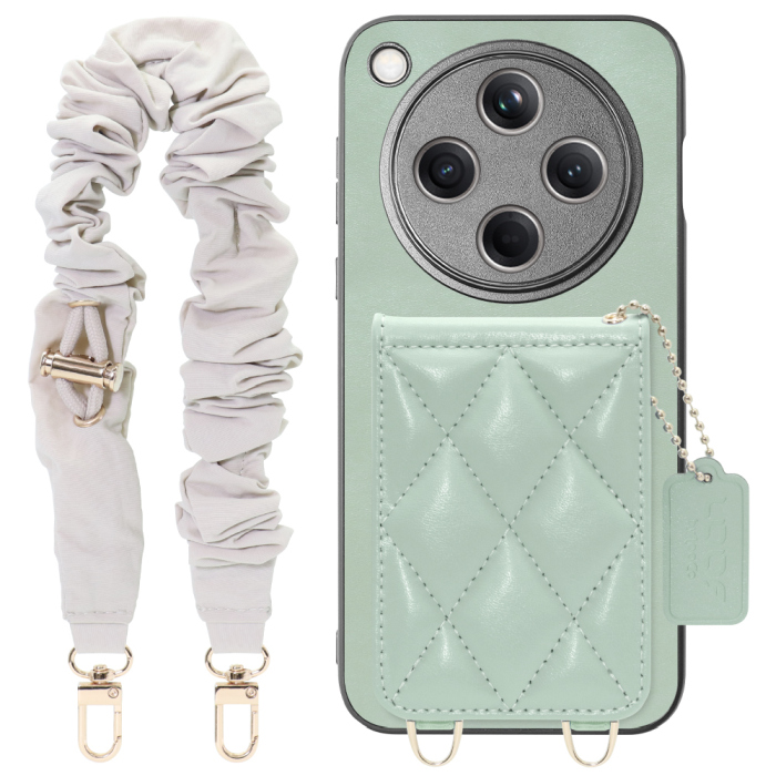 [ LOOF SWEET-SHELL SHUSHU ] OPPO Find X8 CPH2651 スマホケース キルティング加工のカードケース付き シュシュストラップ付き マグネット内蔵 カード収納 本革 パステルカラー [ OPPO Find X8 ]